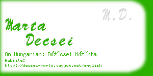 marta decsei business card